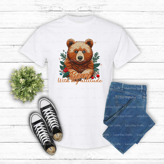 Bear With My Attitude School Mascot Football – DTF Transfer (view 1 of 2) – by Lazy Day Crafts – DTF Transfers – School Ma...