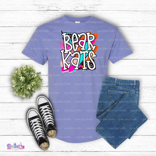 BEARKATS Mascot Logo – School Spirit DTF Transfer (view 1 of 2) – by Lazy Day Crafts – DTF Transfers – School Spirit, Team...