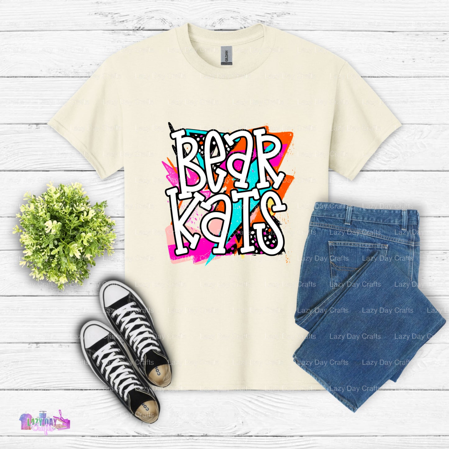 BEARKATS Mascot Logo – School Spirit DTF Transfer (view 2 of 2) – by Lazy Day Crafts – DTF Transfers – School Spirit, Team...