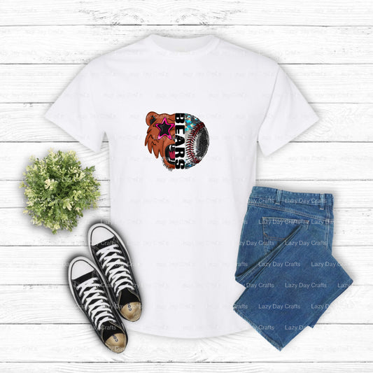 BEARS BASEBALL – School Mascot Sports DTF Transfer (view 1 of 2) – by Lazy Day Crafts – DTF Transfers – School Mascot, Spo...
