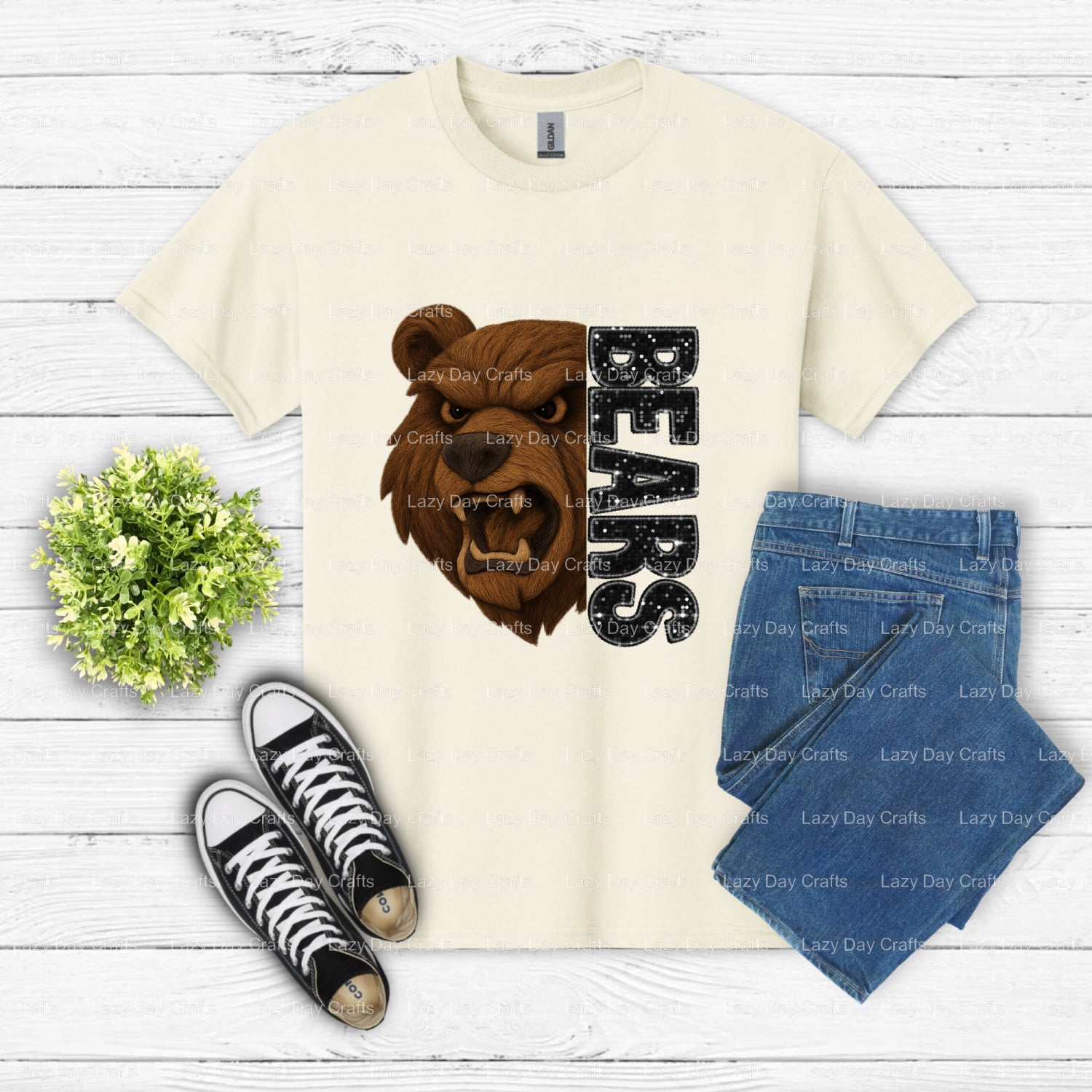 Bears Football Mascot – School Spirit DTF Transfer (view 1 of 2) – by Lazy Day Crafts – DTF Transfers – School Mascot, Spo...