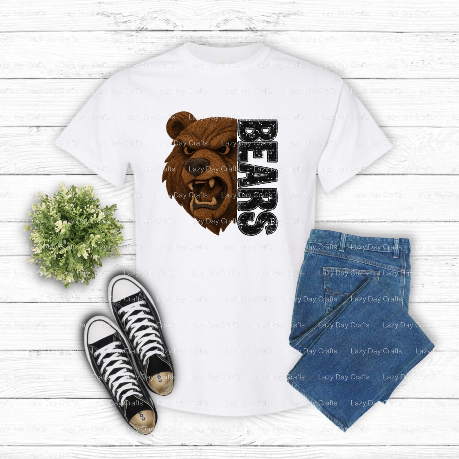 Bears Football Mascot – School Spirit DTF Transfer (view 2 of 2) – by Lazy Day Crafts – DTF Transfers – School Mascot, Spo...