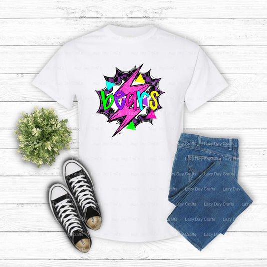 BEARS Mascot Basketball – School Spirit DTF Transfer (view 1 of 2) – by Lazy Day Crafts – DTF Transfers – School Mascot, S...