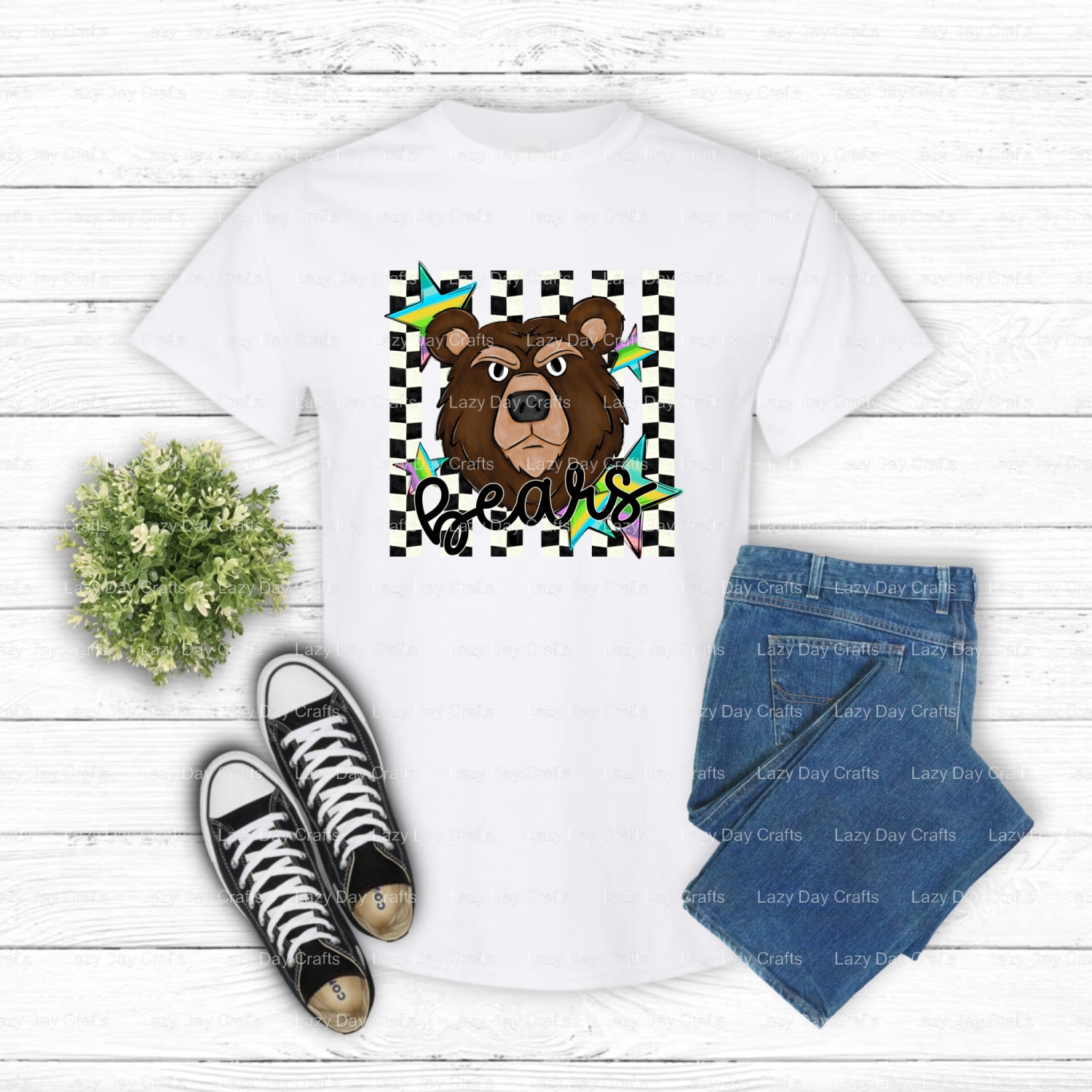 BEARS Mascot School Spirit – DTF Transfer (view 1 of 2) – by Lazy Day Crafts – DTF Transfers – School Mascot, Apparel Decor