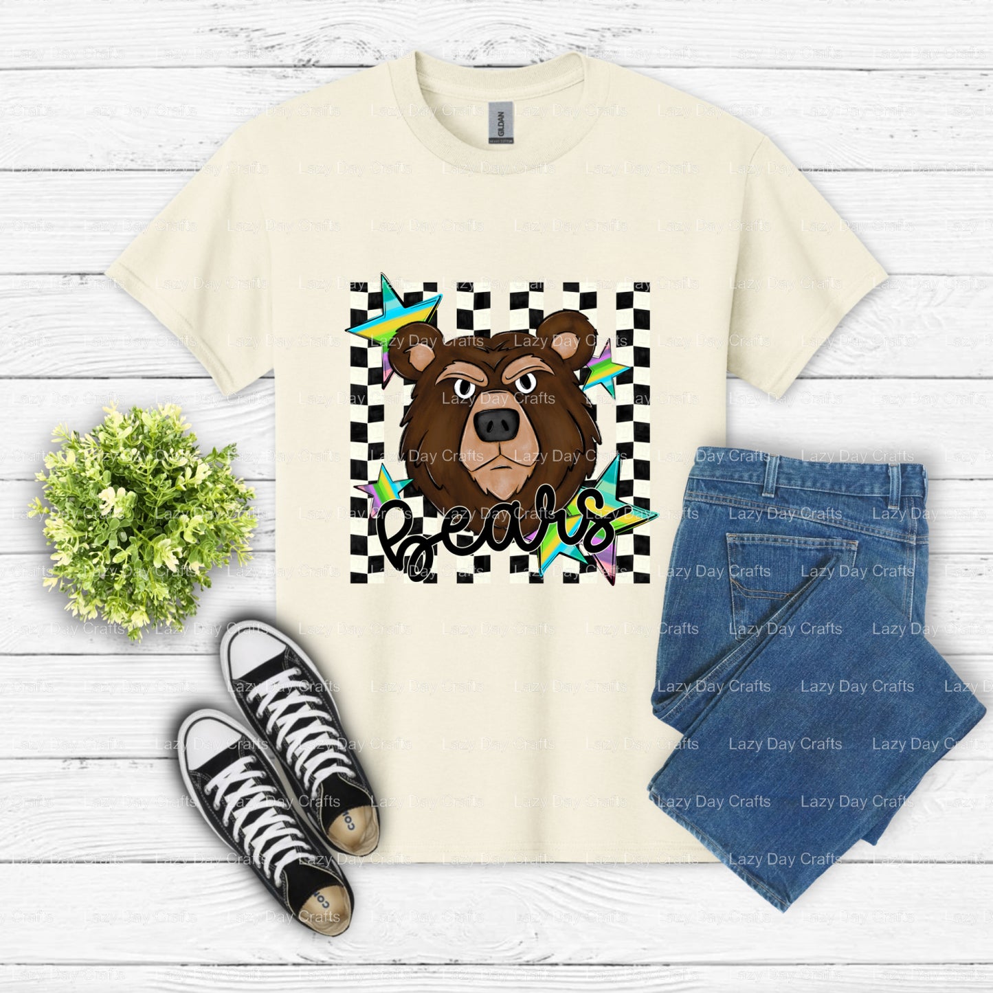 BEARS Mascot School Spirit – DTF Transfer (view 2 of 2) – by Lazy Day Crafts – DTF Transfers – School Mascot, Apparel Decor
