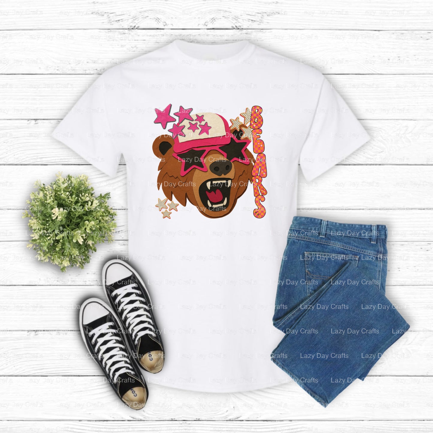 BEARS Mascot School Spirit – DTF Transfer (view 2 of 2) – by Lazy Day Crafts – DTF Transfers – School Spirit, DTF Transfers