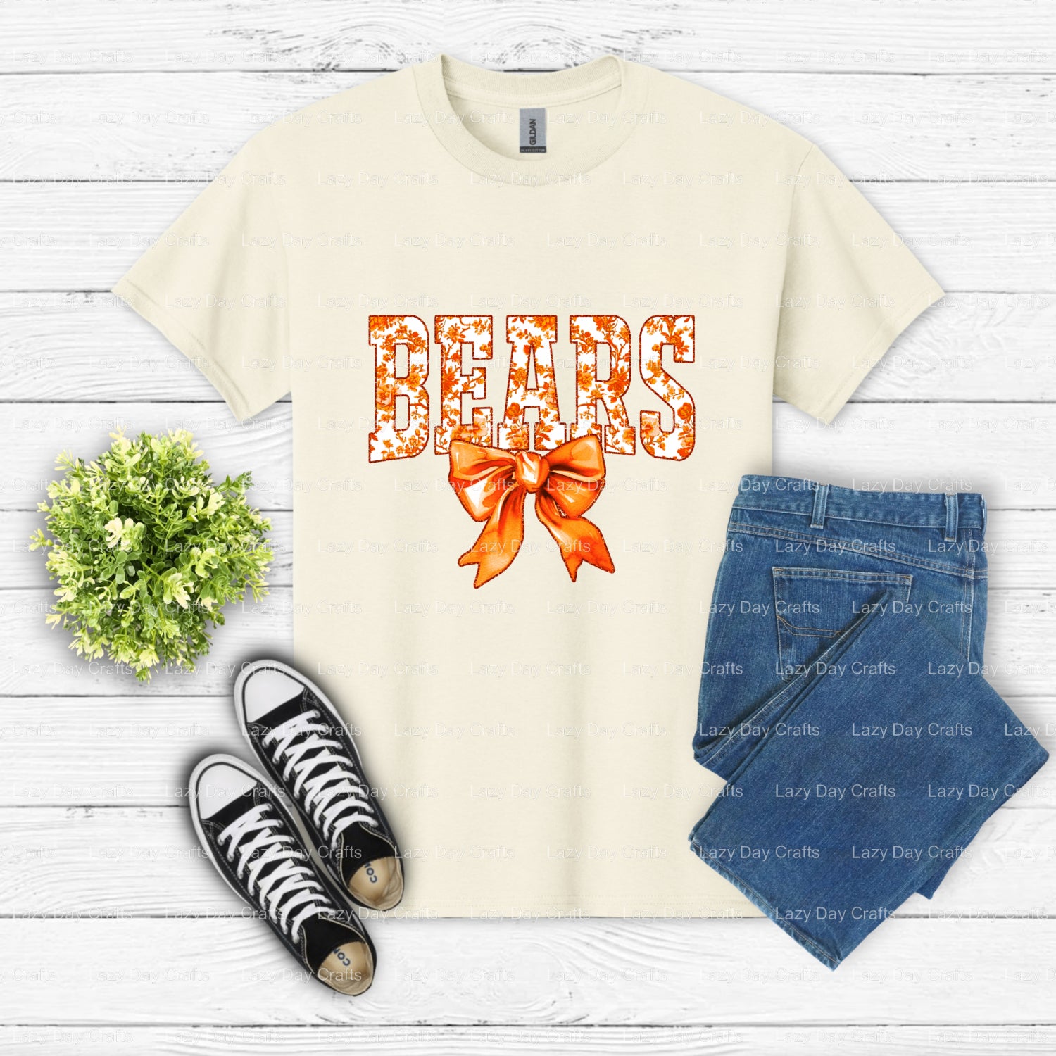 Bears Mascot with Text – School Spirit DTF Transfer (view 1 of 2) – by Lazy Day Crafts – DTF Transfers – School Mascot, DT...