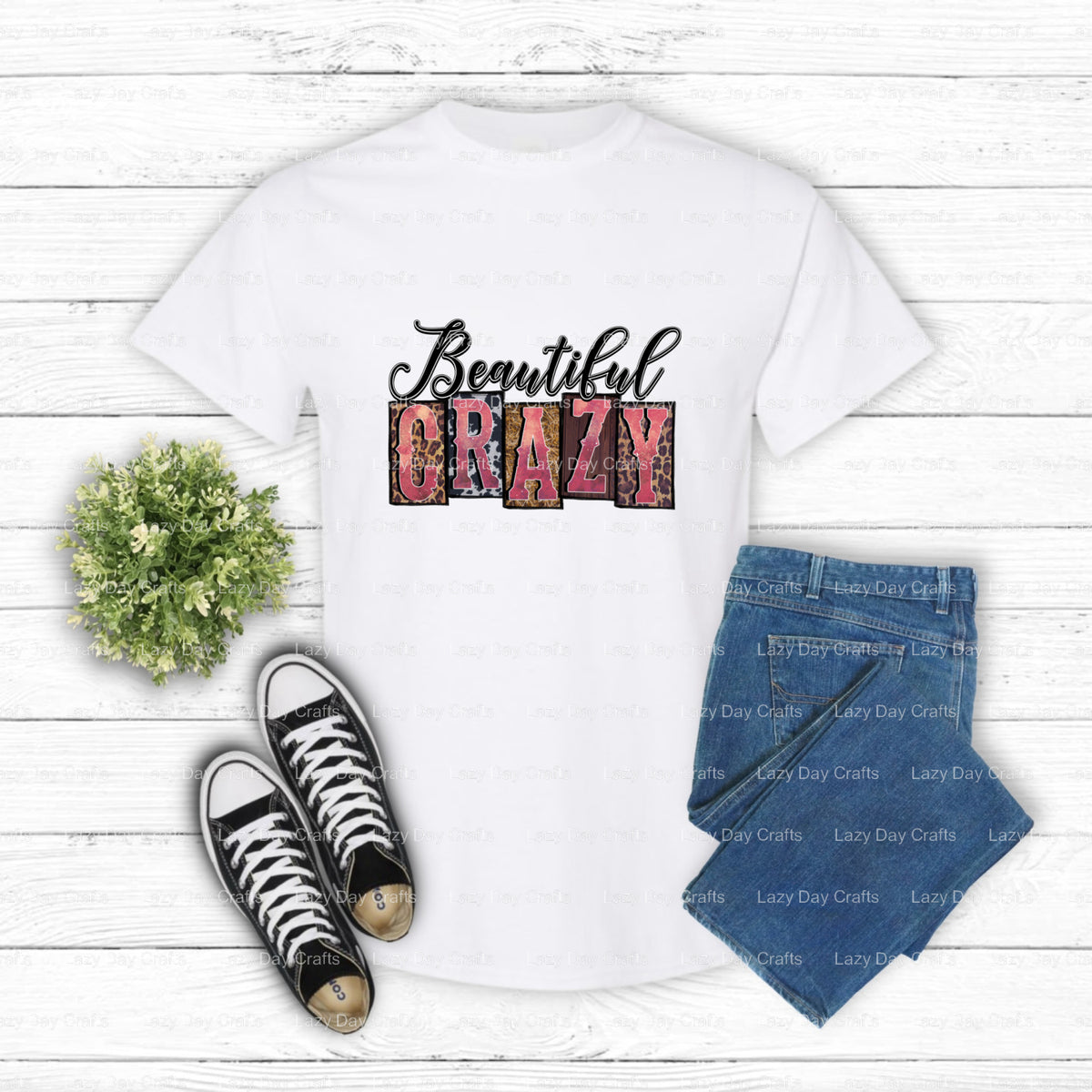 BEAUTIFUL CRAZY – Western DTF Transfer (view 2 of 2) – by Lazy Day Crafts – DTF Transfers – DTF Transfers, Premade DTF