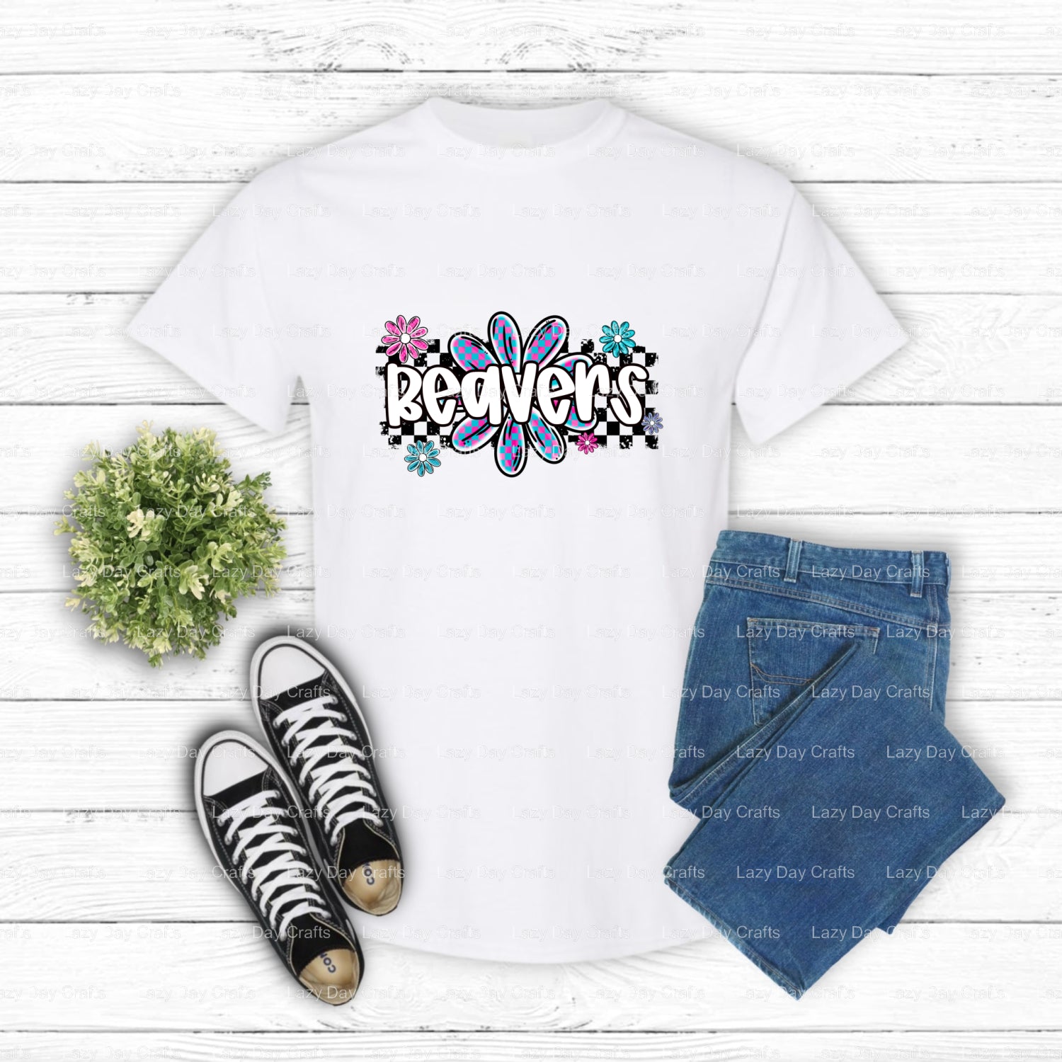 Beaver Mascot with Cap – School Spirit DTF Transfer (view 1 of 2) – by Lazy Day Crafts – DTF Transfers – School Spirit, Ed...