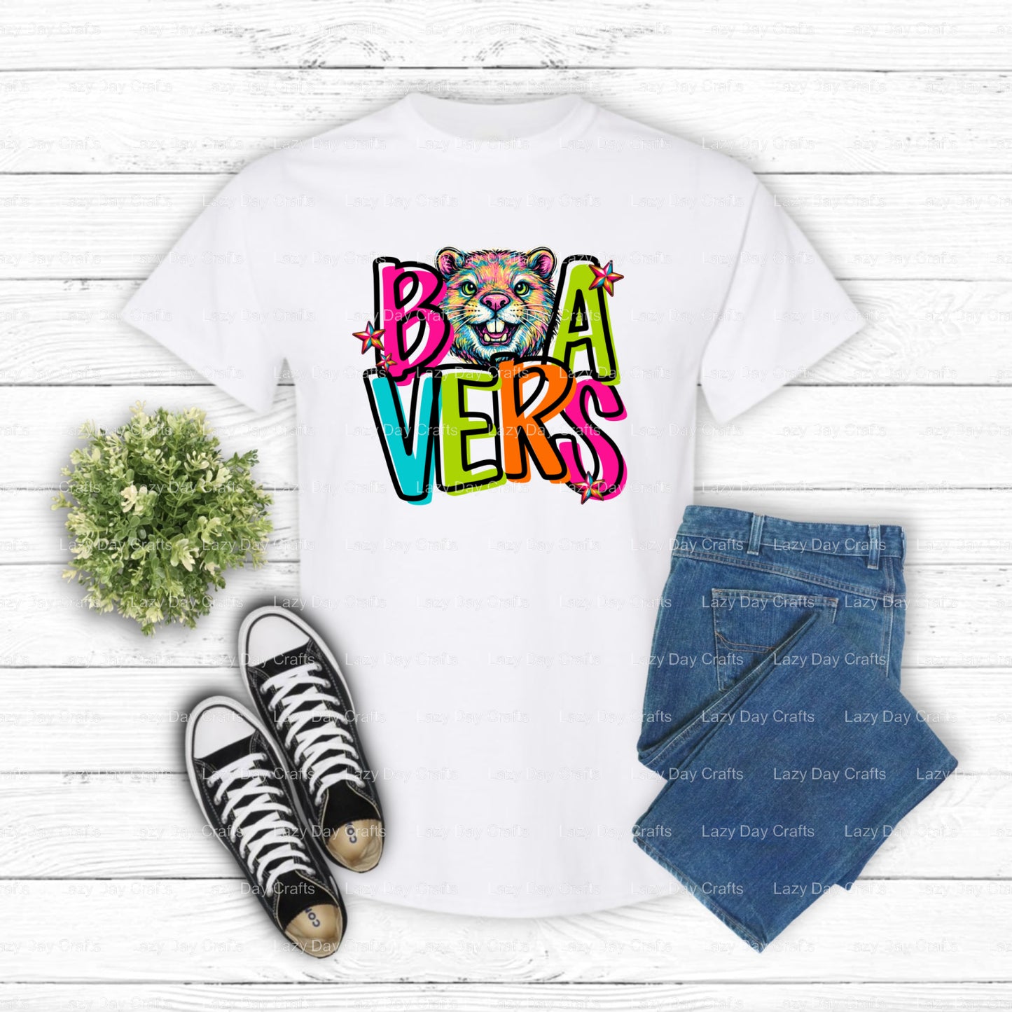 BEAVERS Mascot School Spirit – DTF Transfer (view 1 of 2) – by Lazy Day Crafts – DTF Transfers – School Mascot, School Spirit