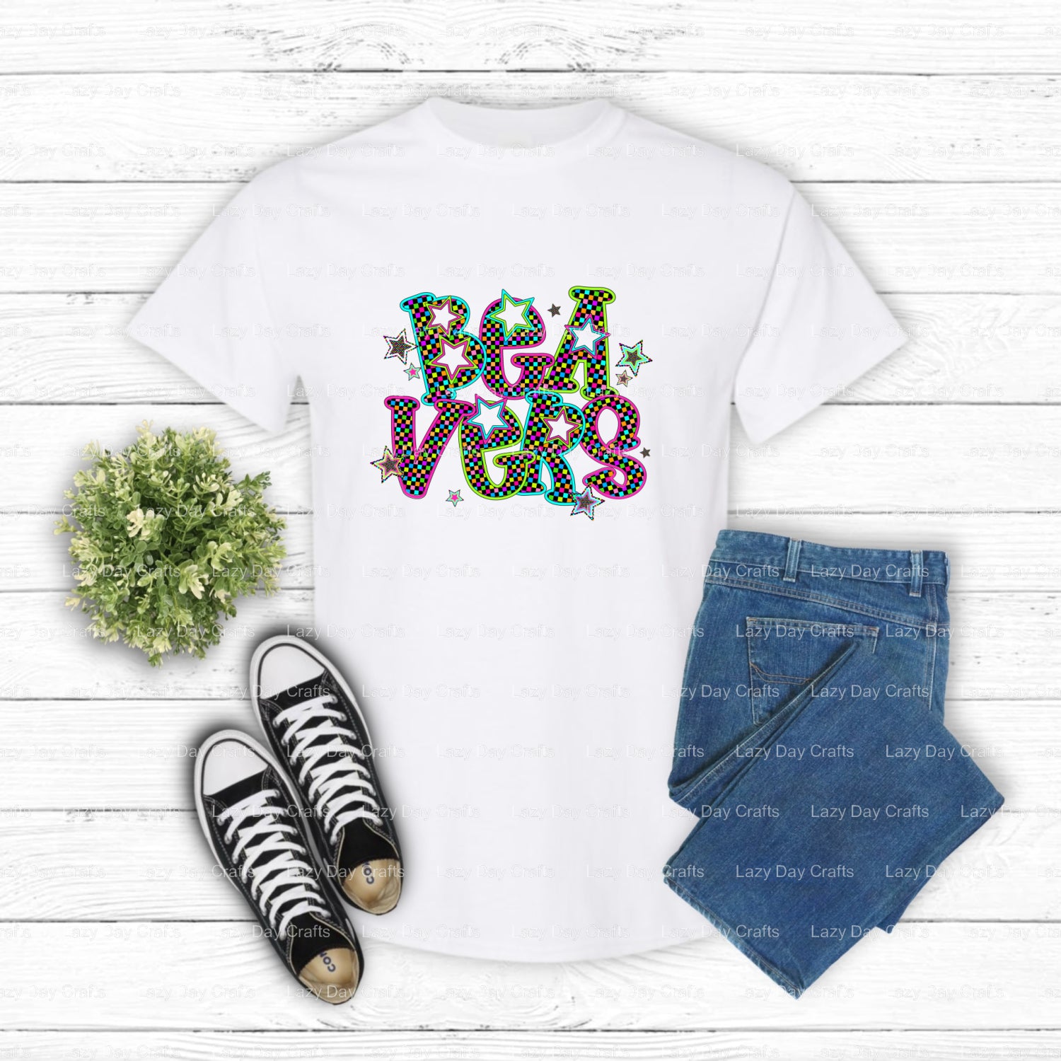 BEAVERS School Mascot – Ready to Press DTF Transfer (view 1 of 2) – by Lazy Day Crafts – DTF Transfers – School Mascot, Ap...
