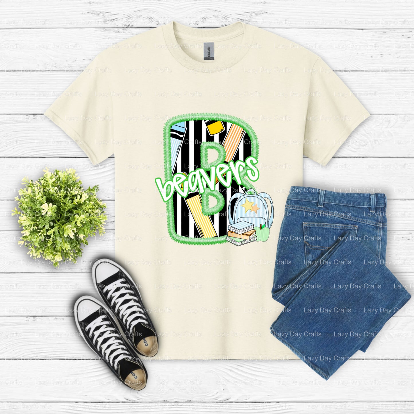 Beavers School Mascot – School Spirit DTF Transfer (view 2 of 2) – by Lazy Day Crafts – DTF Transfers – School Mascots, Sc...