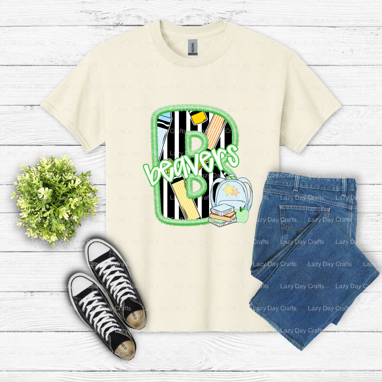 Beavers School Mascot – School Spirit DTF Transfer (view 2 of 2) – by Lazy Day Crafts – DTF Transfers – School Mascots, Sc...