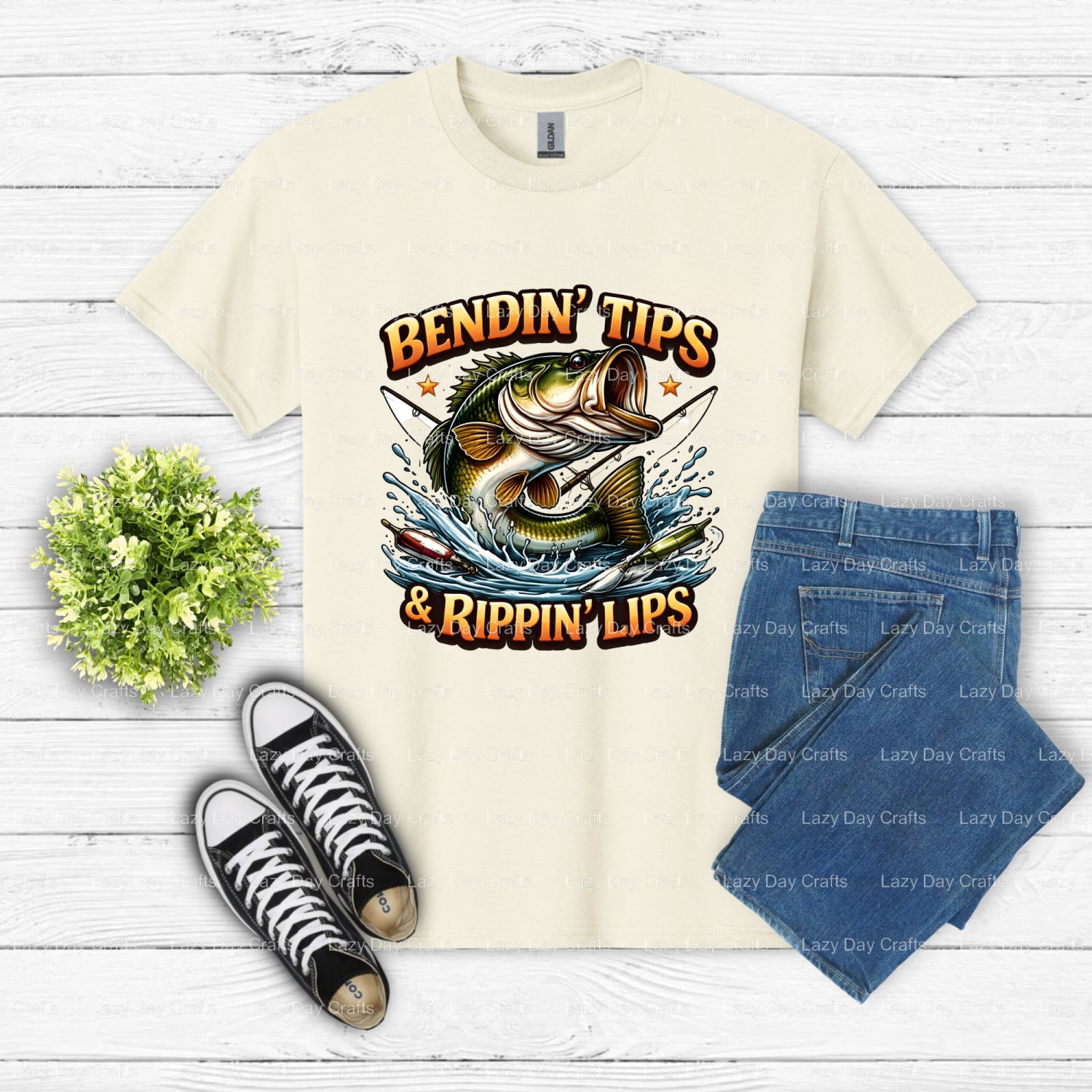 BENDING TIPS & RIPPIN' LIPS – Fishing DTF Transfer (view 2 of 2) – by Lazy Day Crafts – DTF Transfers – DTF Transfers, cus...