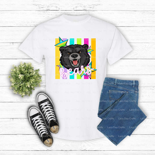 BLACK BEARS Mascot – School Spirit DTF Transfer (view 1 of 2) – by Lazy Day Crafts – DTF Transfers – School Mascots, Appar...