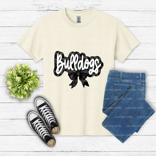 Black Bulldog Mascot – School Spirit DTF Transfer (view 1 of 2) – by Lazy Day Crafts – DTF Transfers – School Mascot, Appa...
