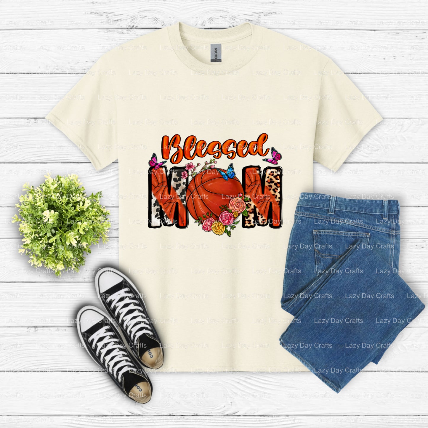 Blessed Mom Basketball – DTF Transfer (view 1 of 2) – by Lazy Day Crafts – DTF Transfers – DTF Transfers, DTF Transfers