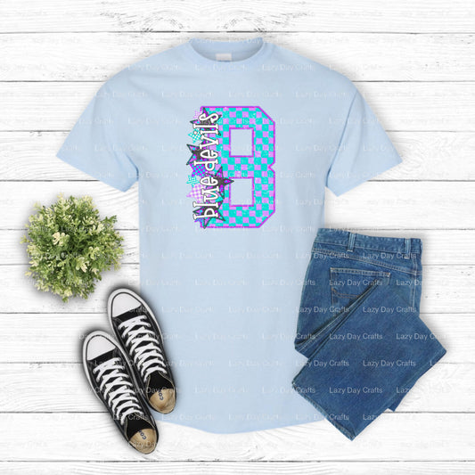 Blue Devil Mascot – School Spirit DTF Transfer (view 1 of 2) – by Lazy Day Crafts – DTF Transfers – School Spirit, DTF Tra...