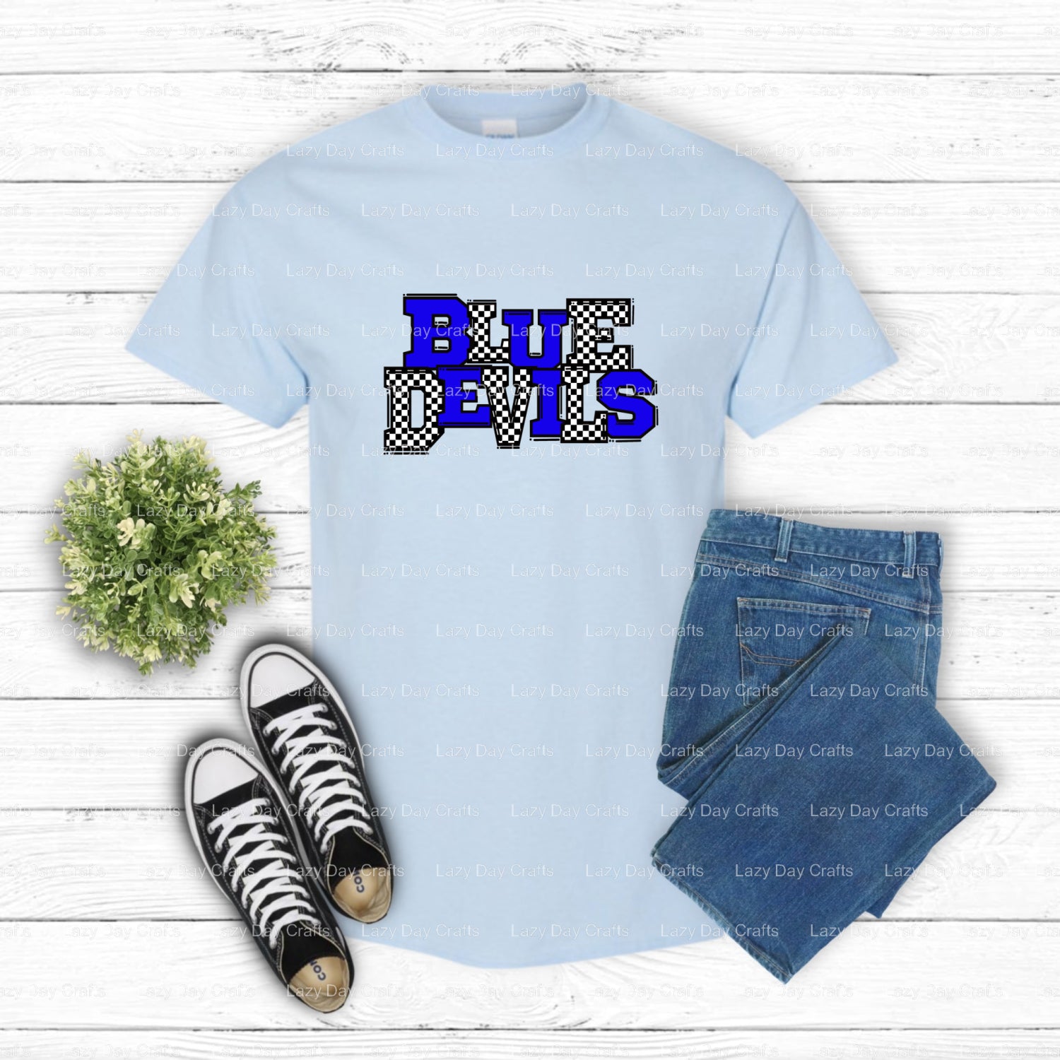 Blue Devil Mascot School Spirit – DTF Transfer (view 1 of 2) – by Lazy Day Crafts – DTF Transfers – DTF Transfers, School...