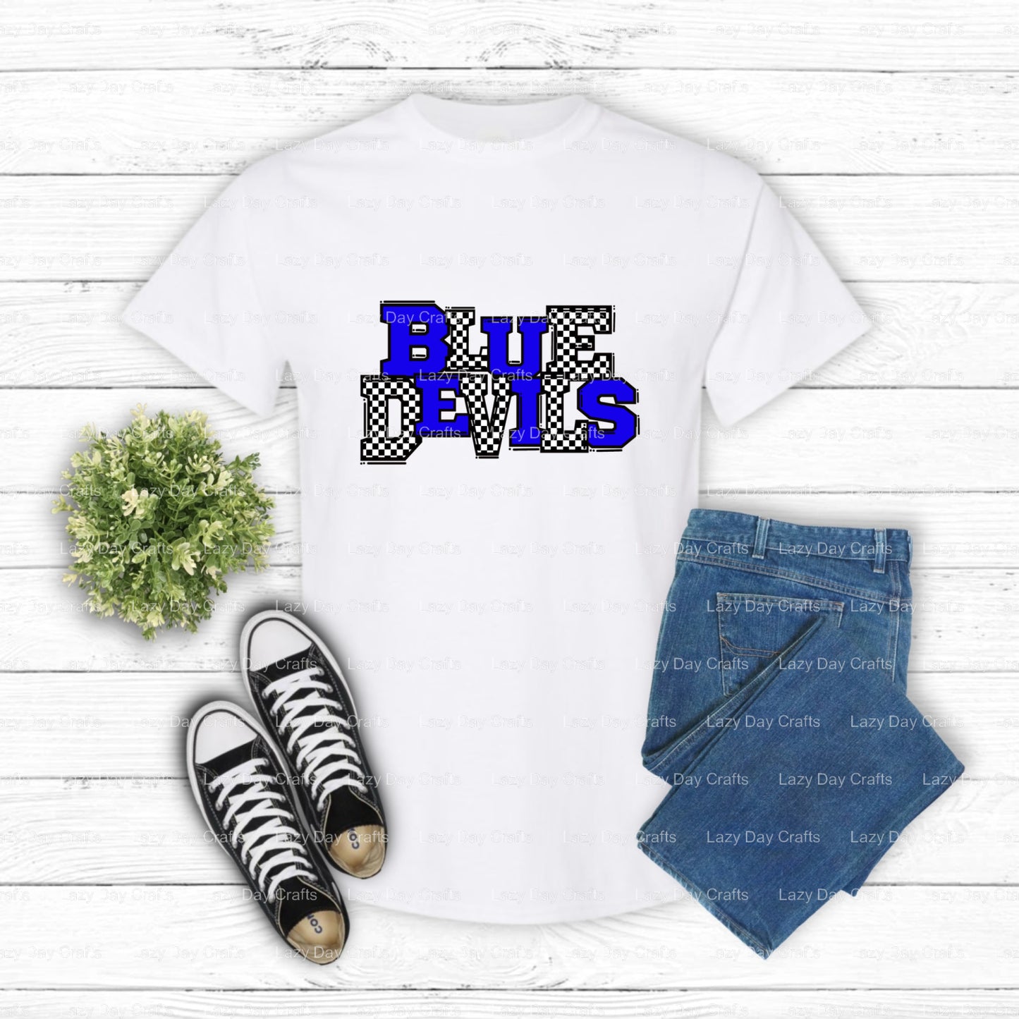 Blue Devil Mascot School Spirit – DTF Transfer (view 2 of 2) – by Lazy Day Crafts – DTF Transfers – DTF Transfers, School...