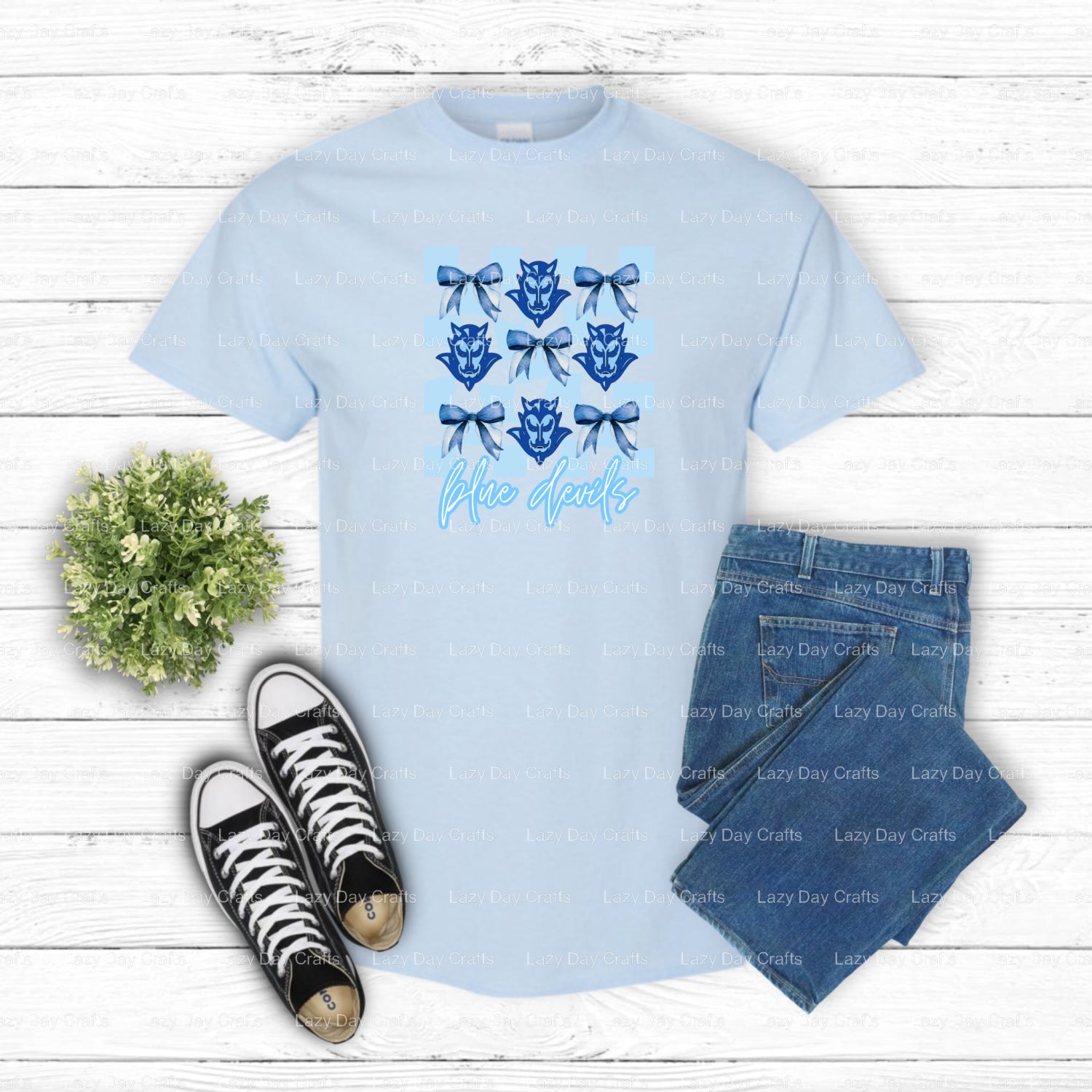 Blue Devil Mascot School Spirit – Ready-to-Press DTF Transfer (view 1 of 2) – by Lazy Day Crafts – DTF Transfers – DTF Tra...