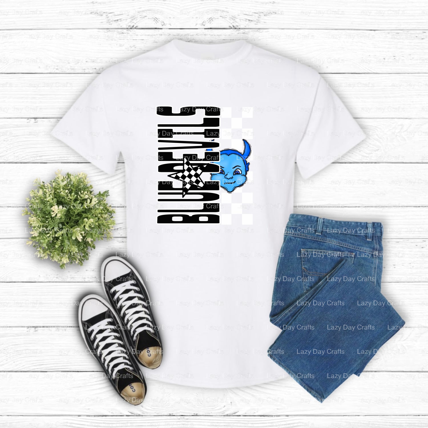 BLUE DEVILS Est. 1957 – School Mascot DTF Transfer (view 2 of 2) – by Lazy Day Crafts – DTF Transfers – School Mascot DTF,...