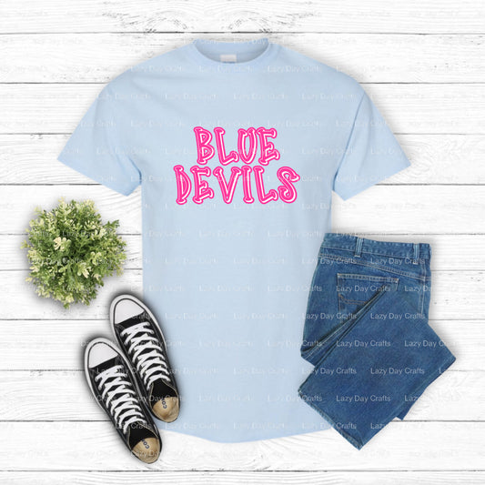 BLUE DEVILS Mascot – School Spirit DTF Transfer (view 1 of 2) – by Lazy Day Crafts – DTF Transfers – School Spirit, Appare...