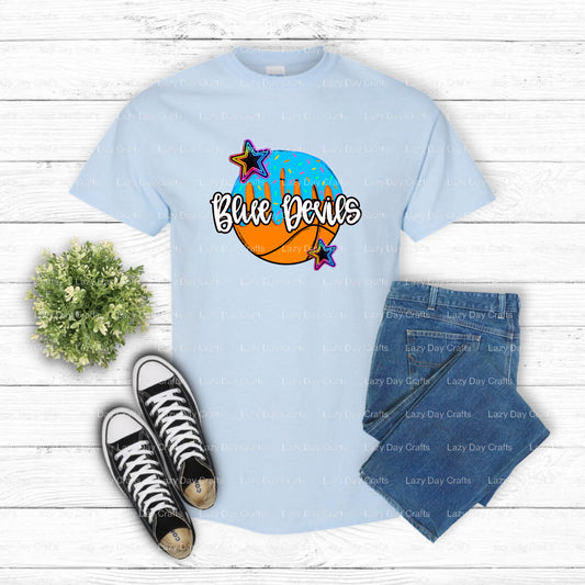 BLUE DEVILS Mascot – School Spirit DTF Transfer (view 1 of 2) – by Lazy Day Crafts – DTF Transfers – School Spirit, DTF Tr...