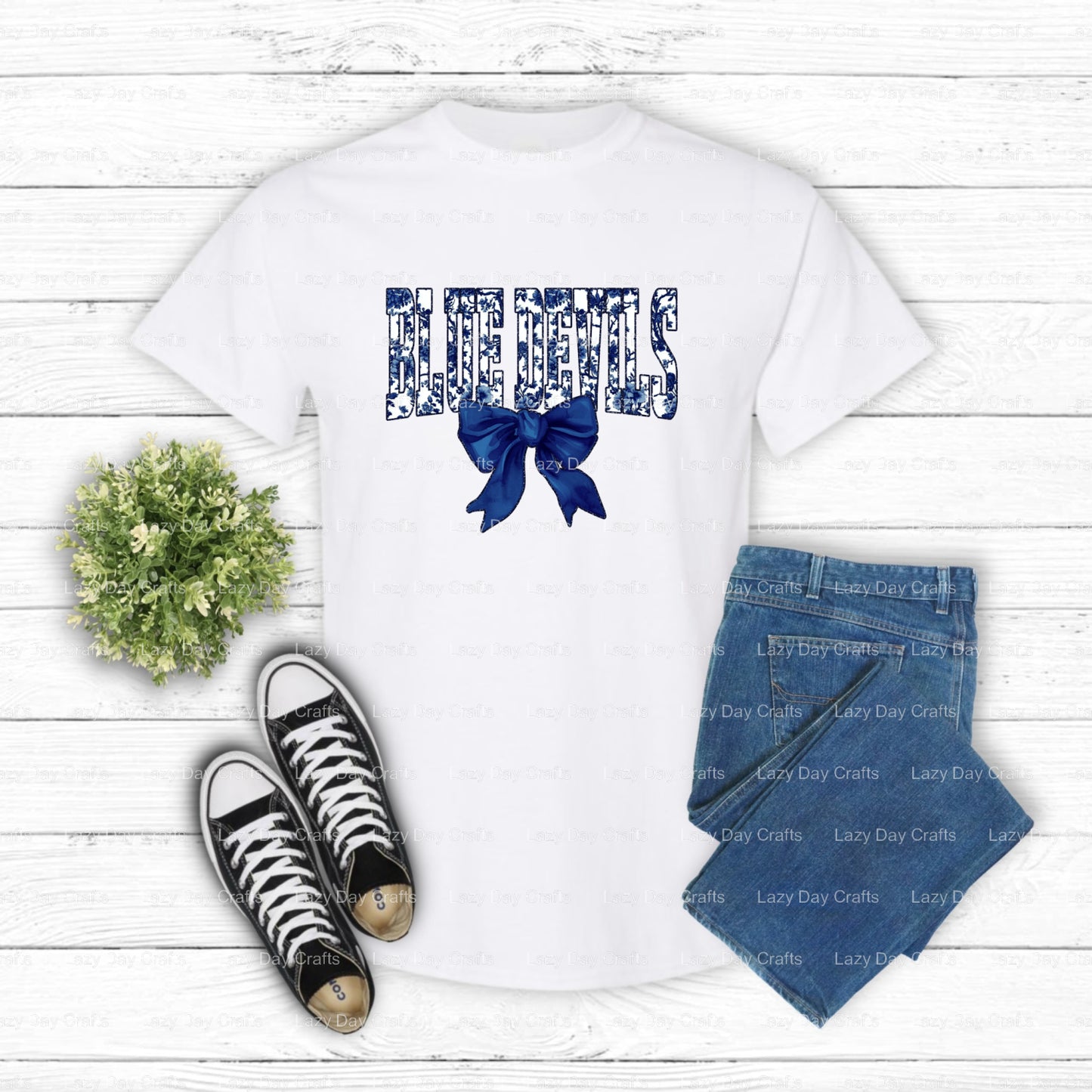 BLUE DEVILS Mascot School Spirit – DTF Transfer (view 2 of 2) – by Lazy Day Crafts – DTF Transfers – School Spirit, DTF Tr...