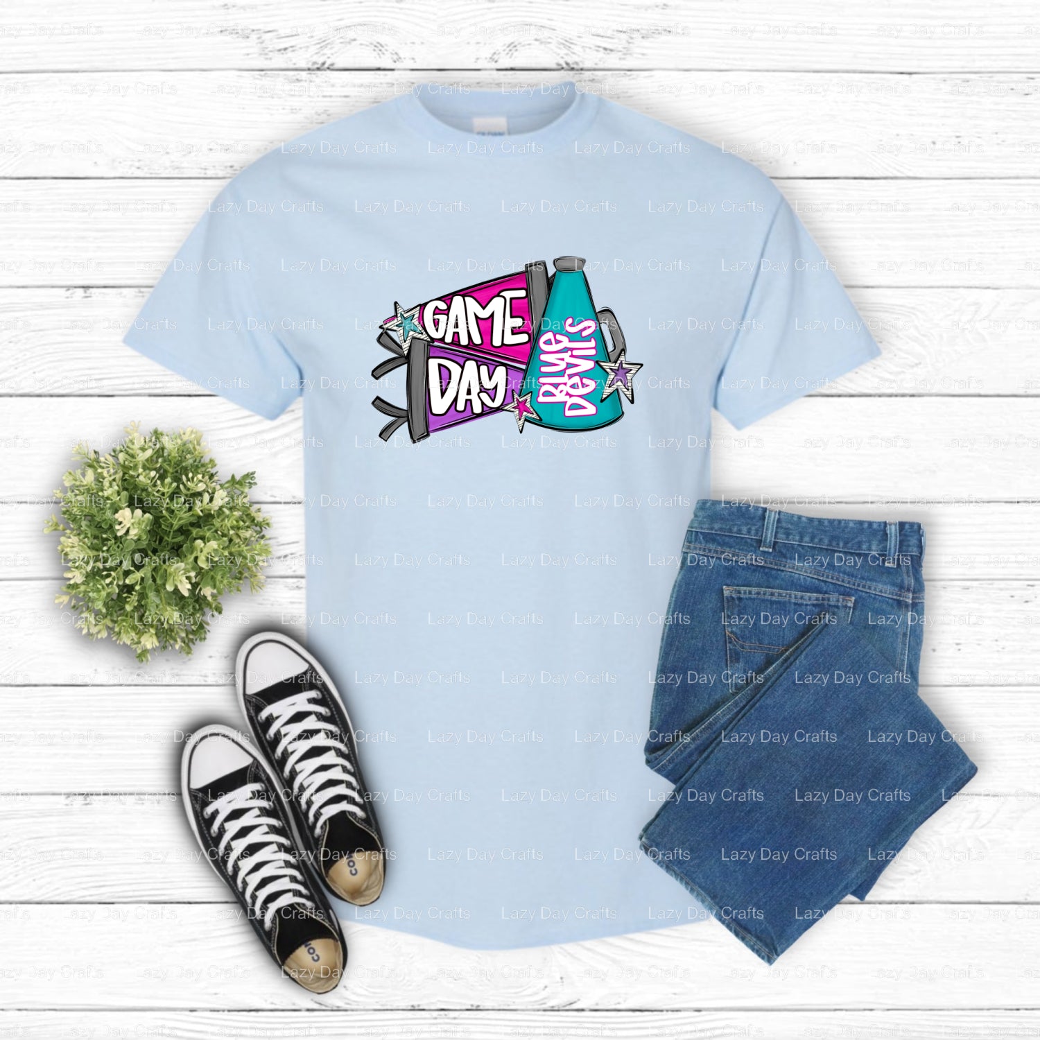 BLUE DEVILS – School Mascot DTF Transfer (view 1 of 2) – by Lazy Day Crafts – DTF Transfers – School Mascot, Apparel Industry