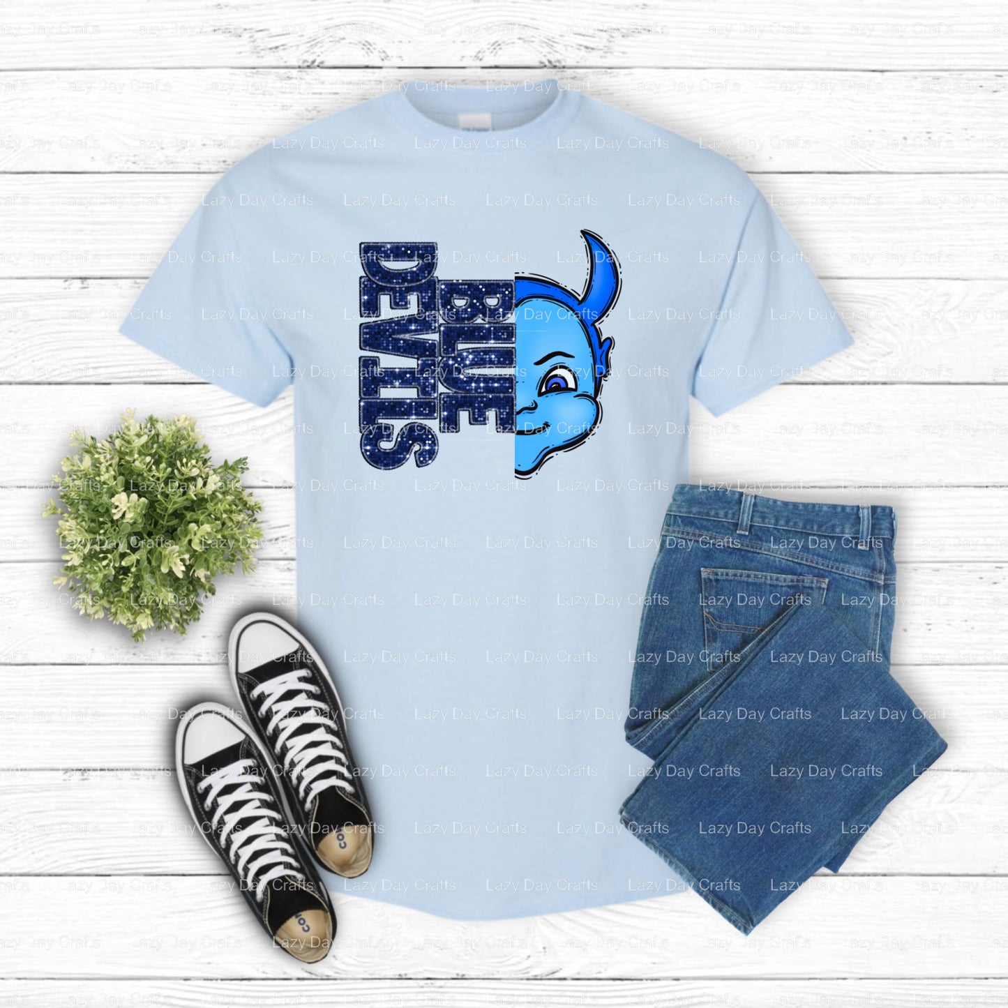 BLUE DEVILS – School Mascot DTF Transfer (view 2 of 2) – by Lazy Day Crafts – DTF Transfers – School Spirit, DTF Transfers