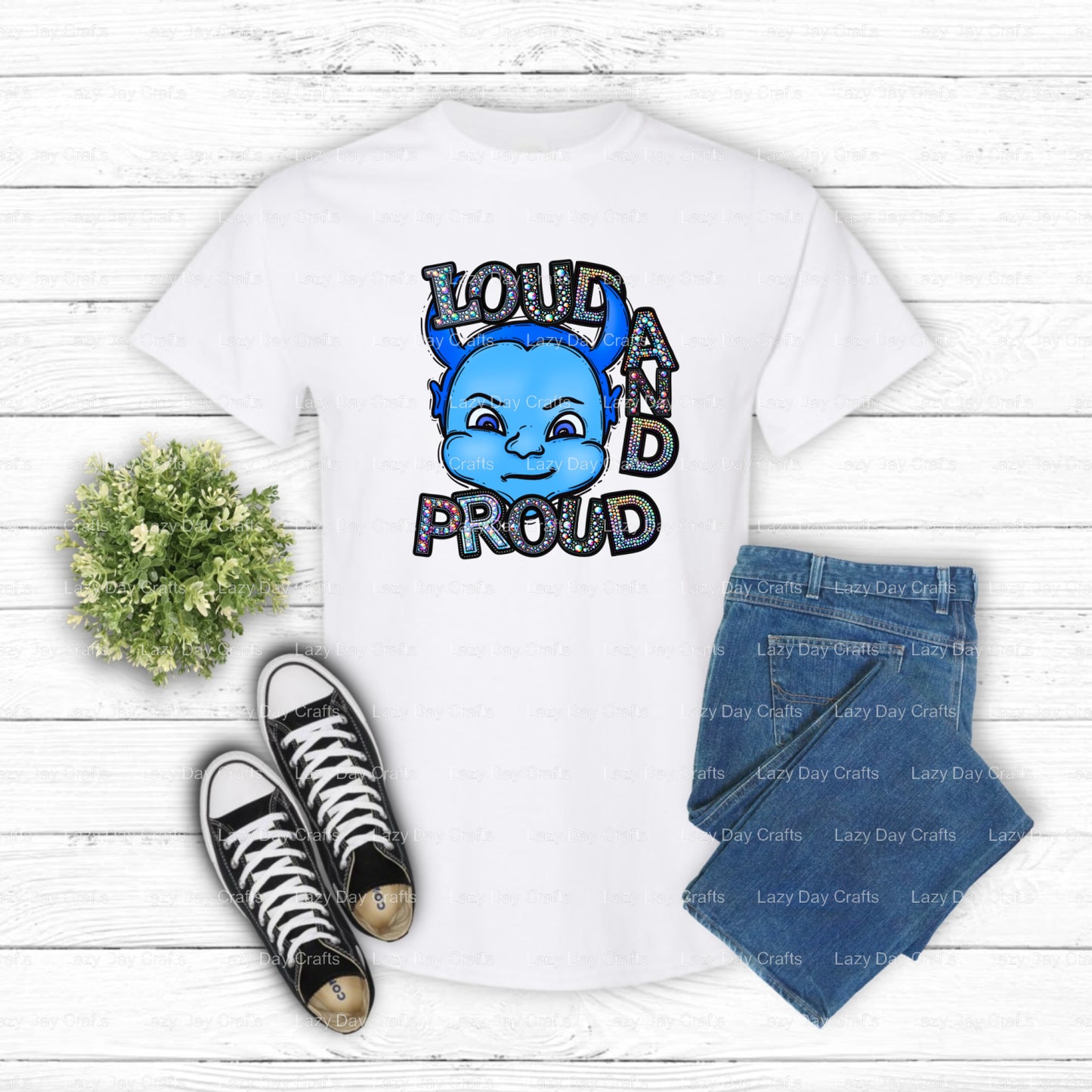 BLUE DEVILS – School Mascot DTF Transfer (view 2 of 2) – by Lazy Day Crafts – DTF Transfers – School Mascot, DTF Transfer