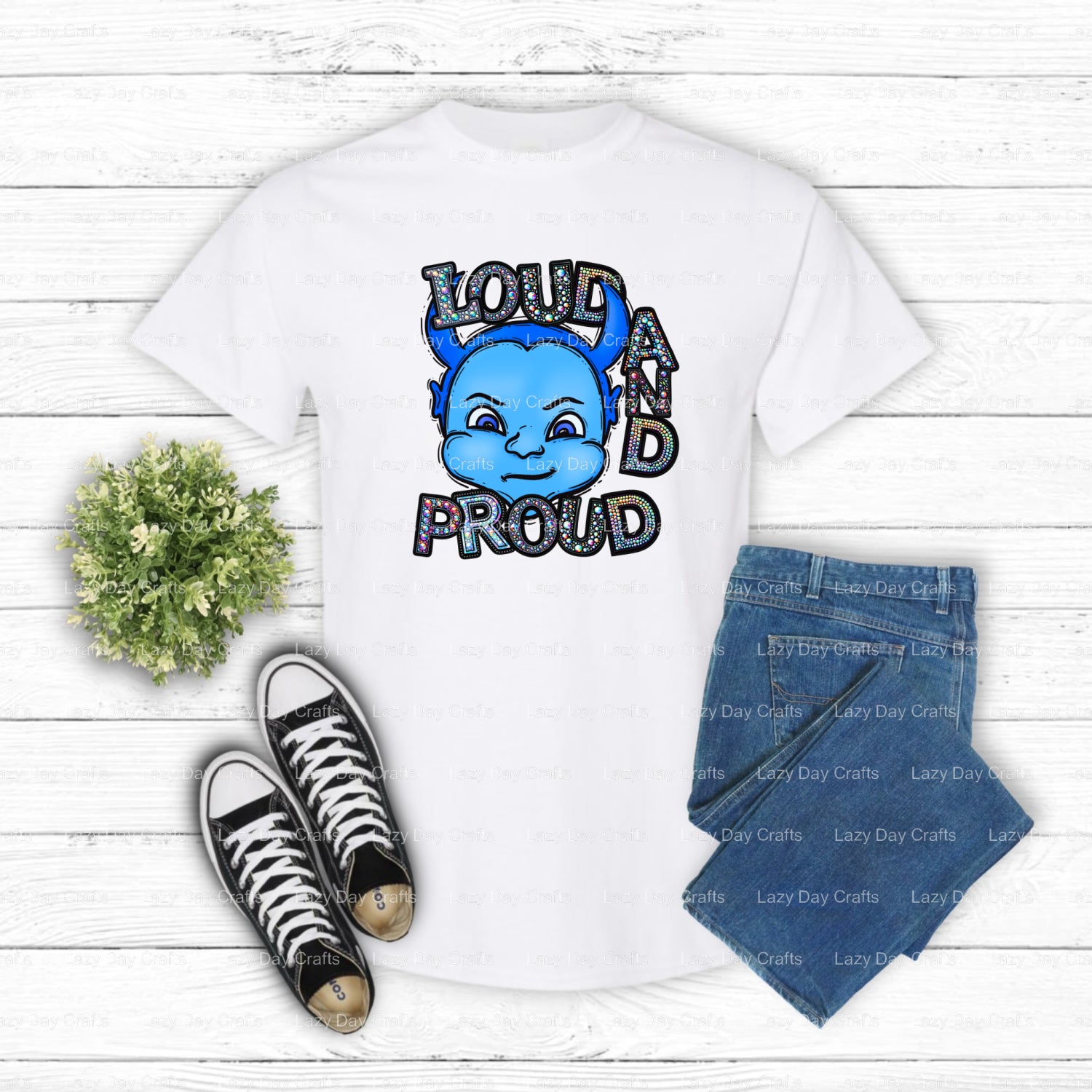 BLUE DEVILS – School Mascot DTF Transfer (view 2 of 2) – by Lazy Day Crafts – DTF Transfers – School Mascot, DTF Transfer
