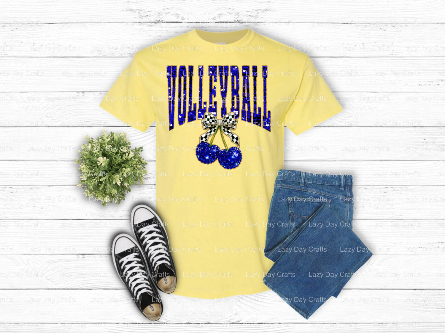 Blue Sequin Volleyball – Volleyball DTF Transfer (view 2 of 2) – by Lazy Day Crafts – DTF Transfers – DTF Transfers, Prema...