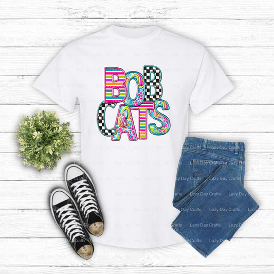 BOBCATS Graduating Mascot – School Spirit DTF Transfer (view 1 of 2) – by Lazy Day Crafts – DTF Transfers – School Mascot,...