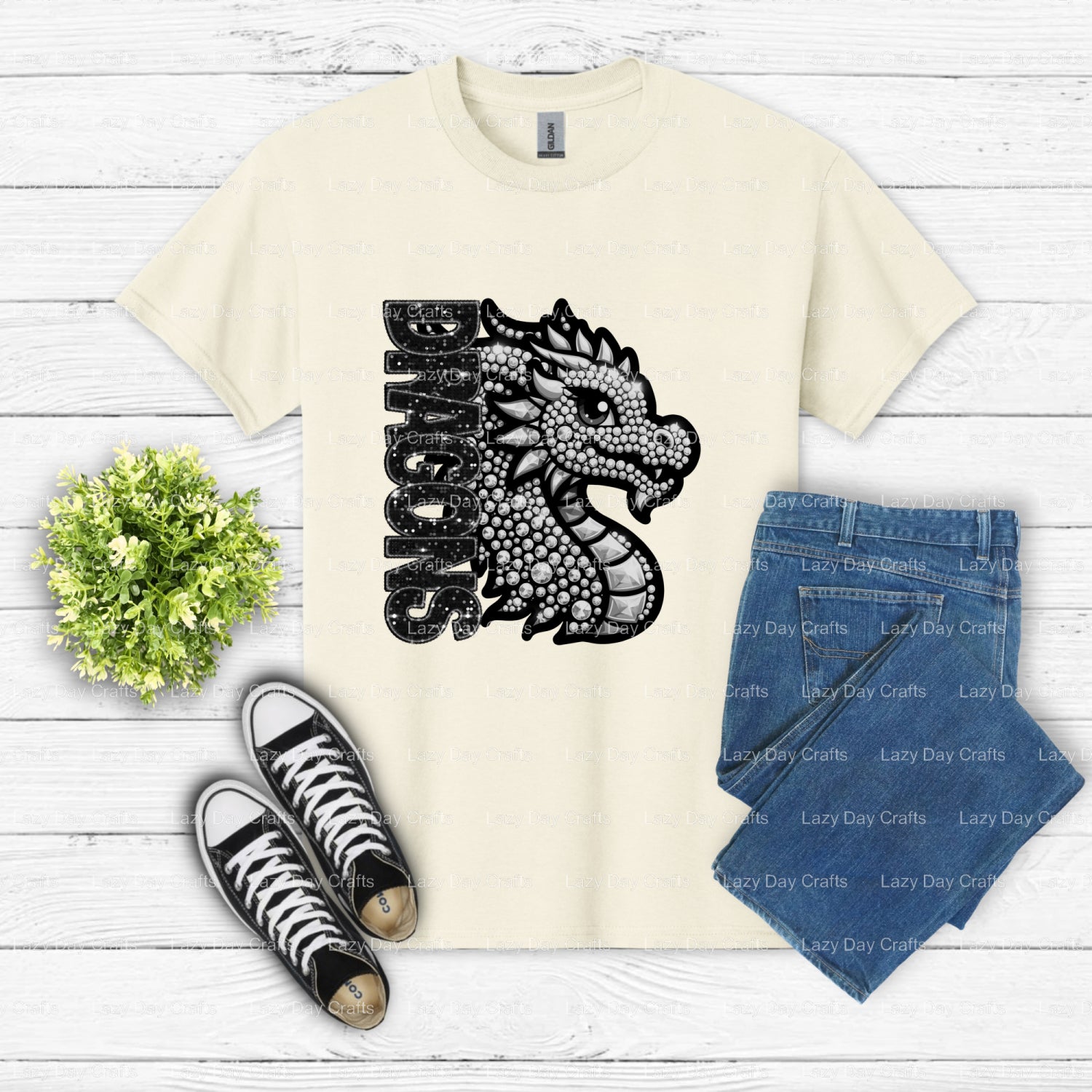 Bold Dragon Head Mascot – School Spirit DTF Transfer (view 2 of 2) – by Lazy Day Crafts – DTF Transfers – School Mascot, D...