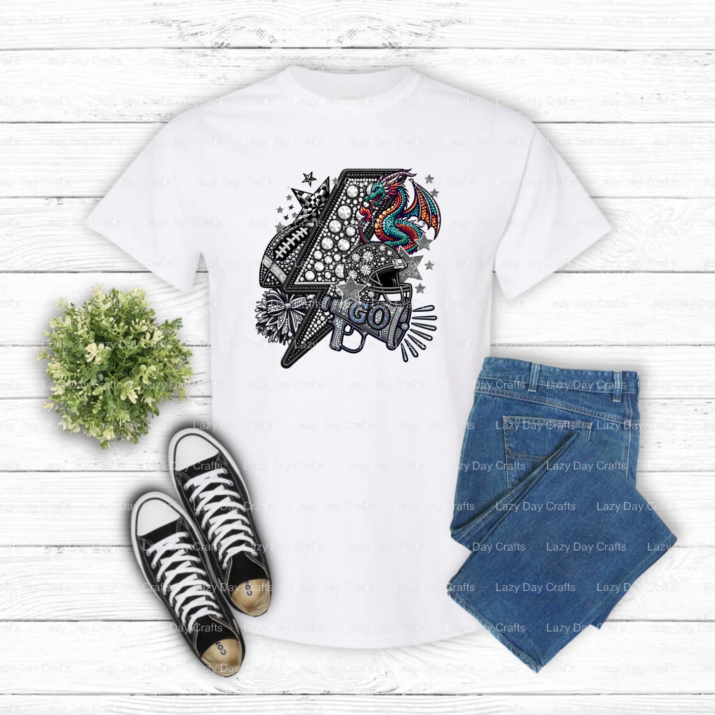 BOLT DRAGON – School Mascot DTF Transfer (view 2 of 2) – by Lazy Day Crafts – DTF Transfers – School Mascot, DTF Transfers
