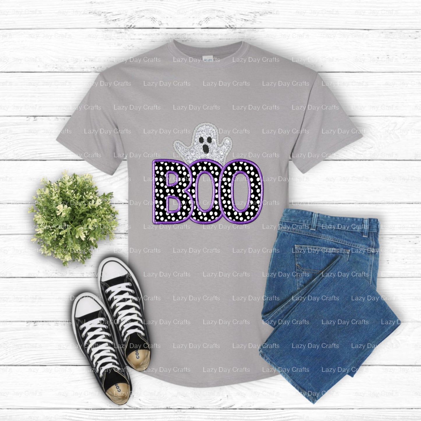 BOO Purple Ghost – Ready to Press DTF Transfer (view 1 of 2) – by Lazy Day Crafts – DTF Transfers – DTF Transfers, custom...