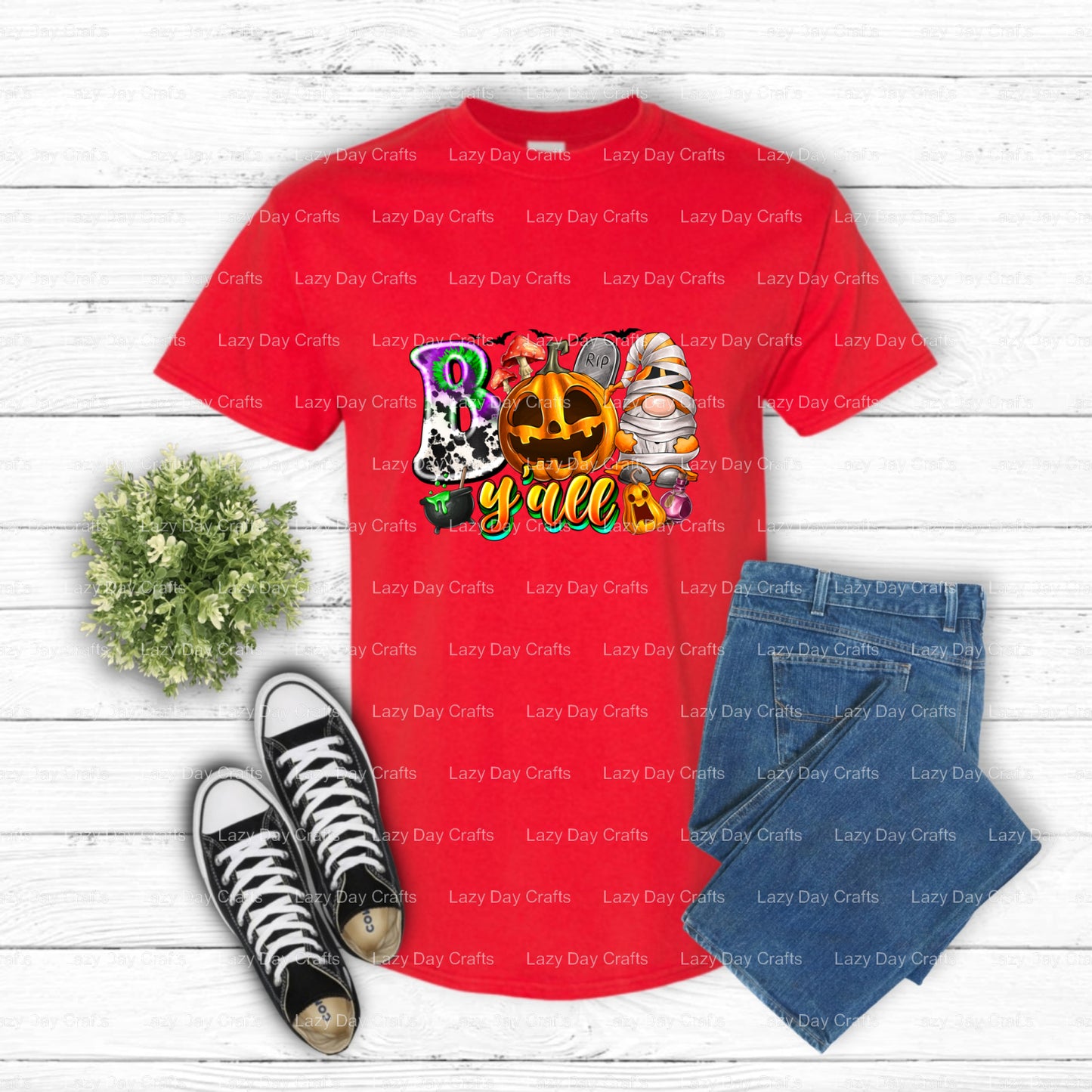 BOO Y'ALL – DTF Transfers (view 2 of 2) – by Lazy Day Crafts – DTF Transfers, custom apparel