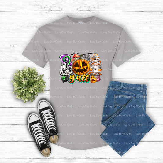 Boo Y'all – Halloween DTF Transfer (view 1 of 2) – by Lazy Day Crafts – DTF Transfers – DTF Transfers, Premade DTF