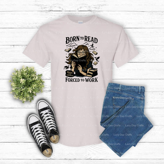 BORN TO READ – Book Lovers DTF Transfer (view 1 of 2) – by Lazy Day Crafts – DTF Transfers – DTF Transfers, Book Lovers