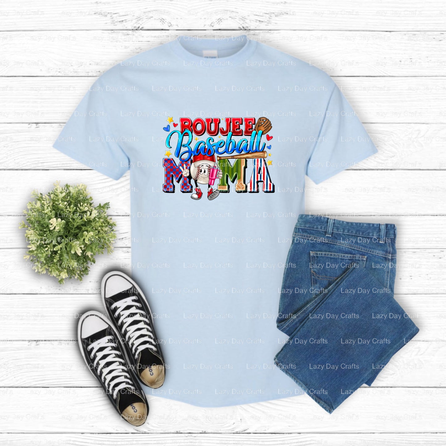 Boujee Baseball Mama – Baseball DTF Transfer (view 2 of 2) – by Lazy Day Crafts – DTF Transfers – Baseball, DTF Transfers