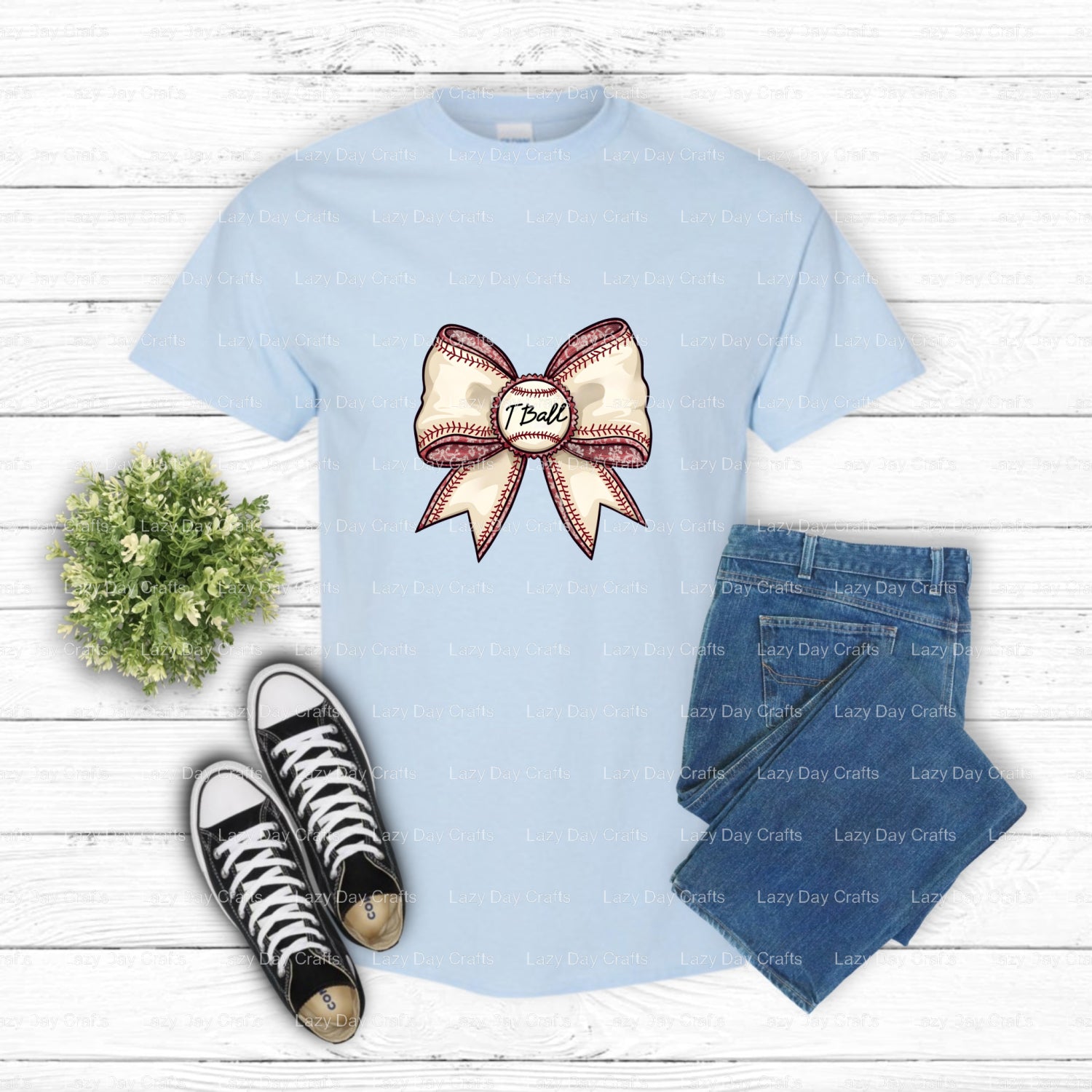 BOWS & BASEBALL – DTF Transfer (view 1 of 2) – by Lazy Day Crafts – DTF Transfers – DTF Transfers, Premade DTF