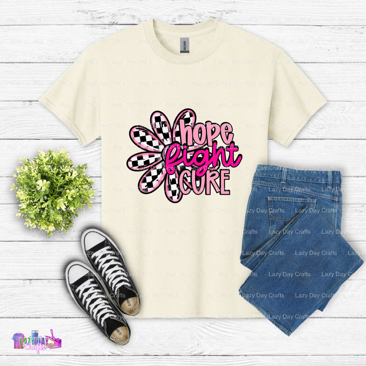 BREAST CANCER HOPE FIGHT – DTF Transfer (view 2 of 2) – by Lazy Day Crafts – DTF Transfers – DTF Transfers, Premade DTF