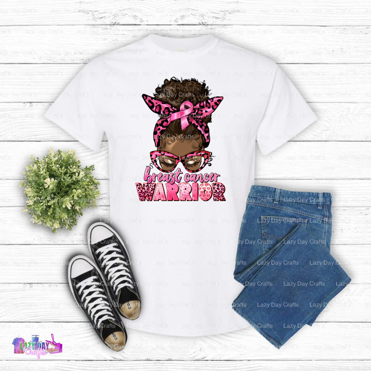 Breast Cancer Warrior DTF Transfer (view 2 of 2) – by Lazy Day Crafts – DTF Transfers – DTF Transfers, Premade DTF