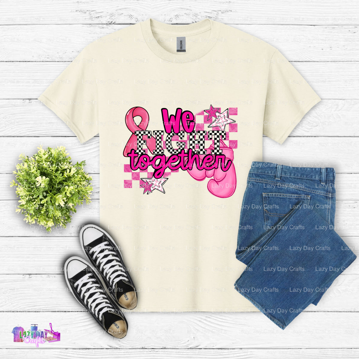 BREAST CANCER WE FIGHT OUT GLOVES – DTF Transfer (view 2 of 2) – by Lazy Day Crafts – DTF Transfers – DTF Transfers, Prema...