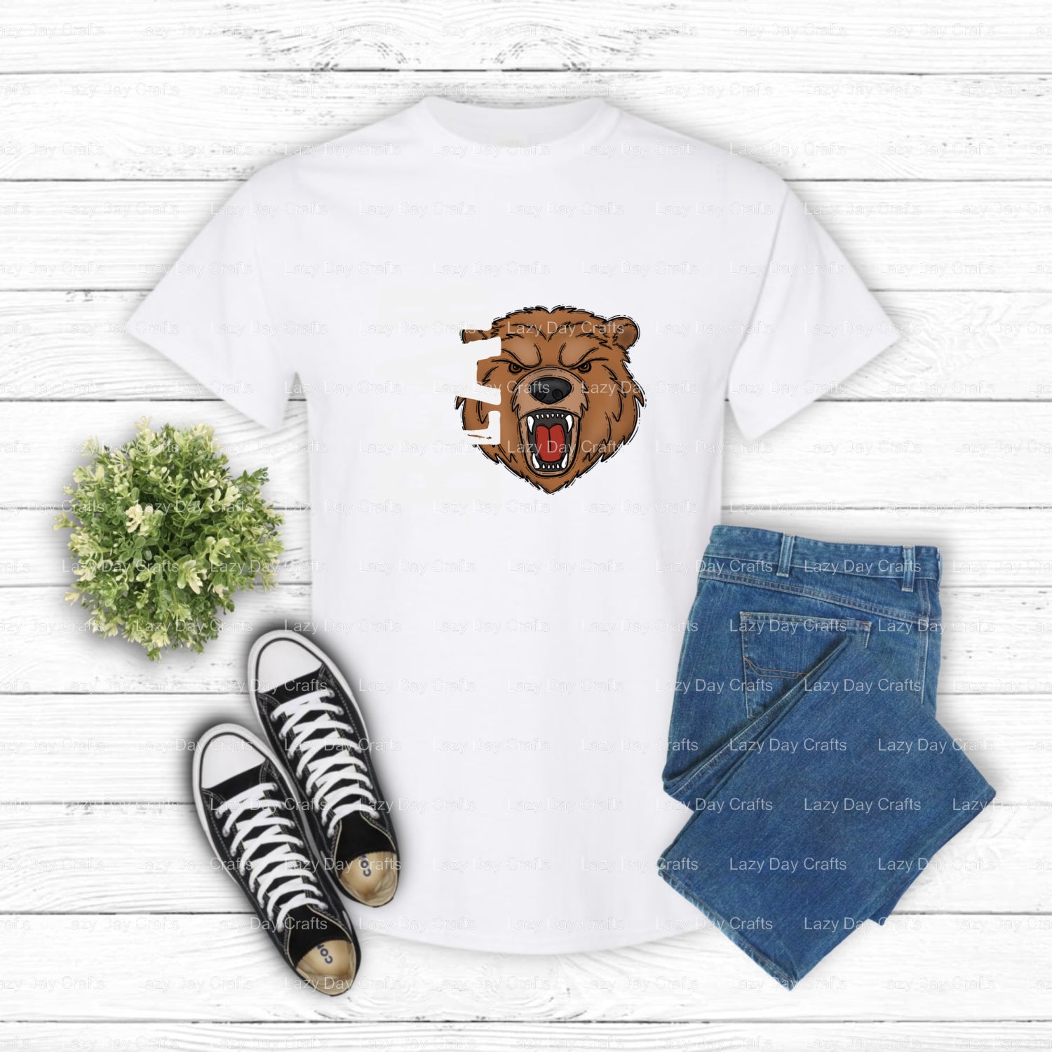 BROWN BEAR PRIDE – School Mascot DTF Transfer (view 1 of 2) – by Lazy Day Crafts – DTF Transfers – School Mascot, Apparel...