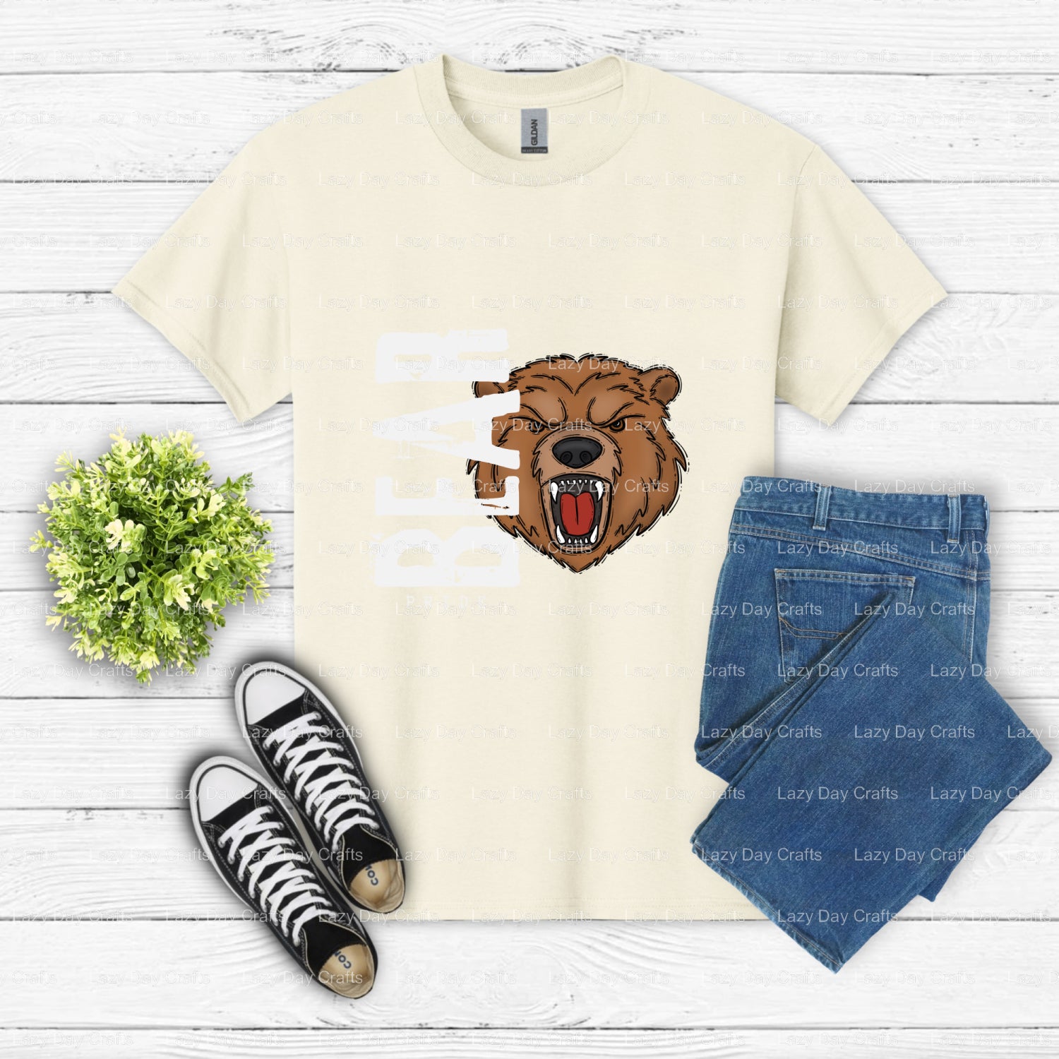 BROWN BEAR PRIDE – School Mascot DTF Transfer (view 2 of 2) – by Lazy Day Crafts – DTF Transfers – School Mascot, Apparel...