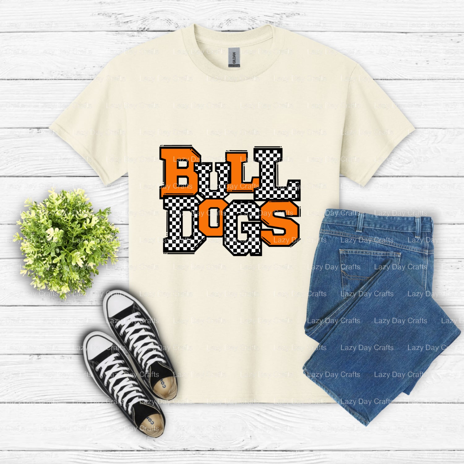 Bulldog Mascot 03 Jersey – School Mascot DTF Transfer (view 2 of 2) – by Lazy Day Crafts – DTF Transfers – School Mascot,...