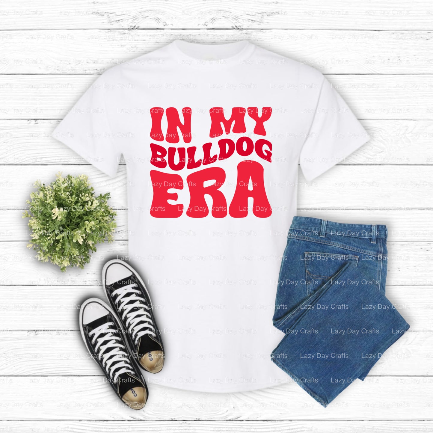 Bulldog Mascot 'B' Jersey – School Spirit DTF Transfer (view 1 of 2) – by Lazy Day Crafts – DTF Transfers – School Mascot,...